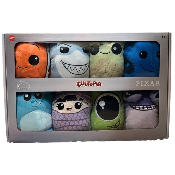 Pixar Disney 100 Cuutopia Plush Set of 8 Soft Rounded Pillow Dolls